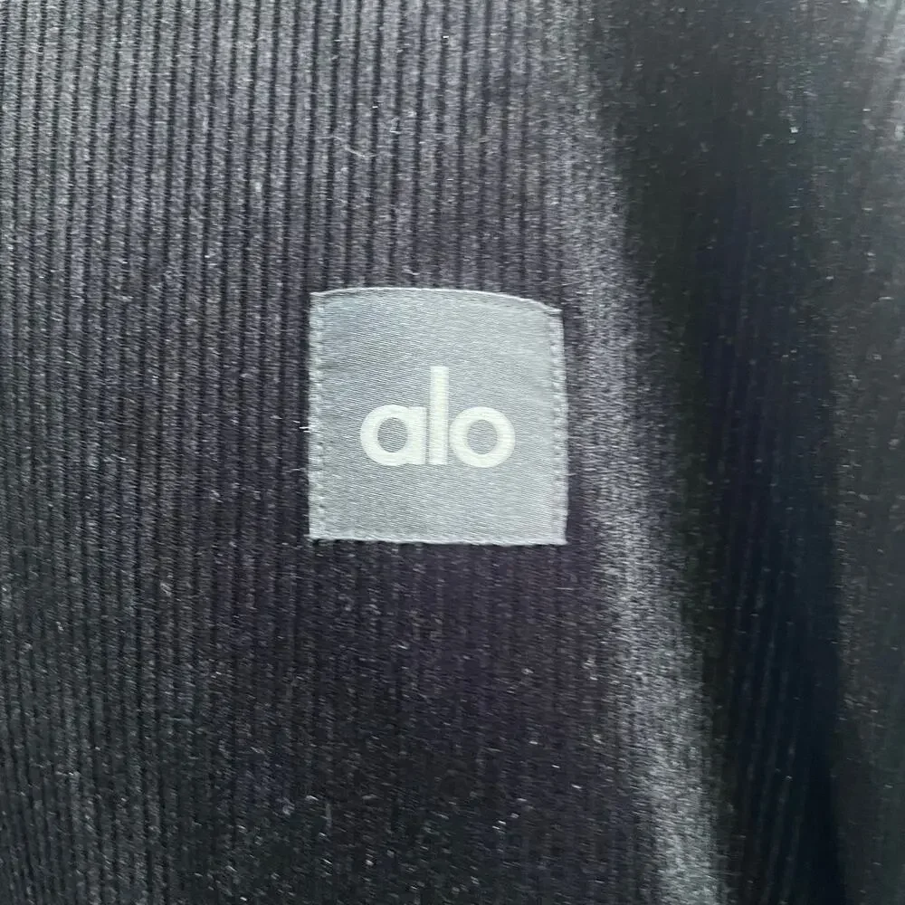 Alo Yoga Velour Baller‎ Hoodie Women's Size small black Oversized Heavyweight